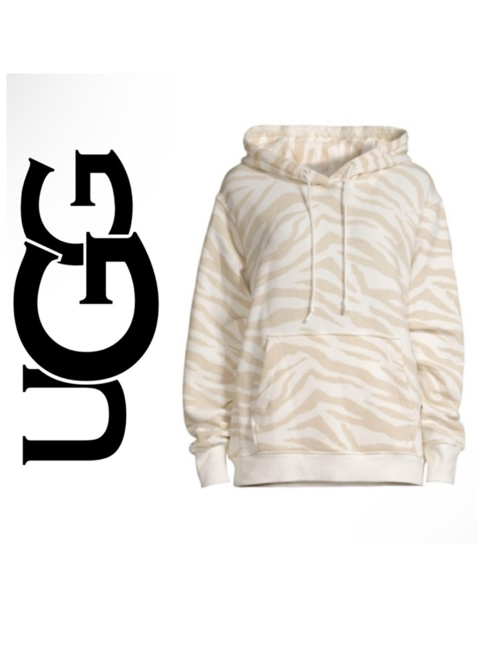 NWT UGG Women's Tatiana Zebra-print Hoodie Size XL